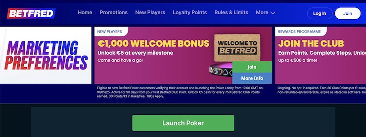 BetFred is consistently rated among the safest non GamStop poker sites in the UK.