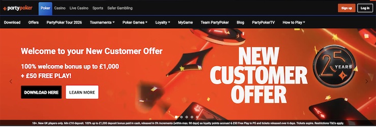 Party Poker is one of the best online poker sites not on GamStop